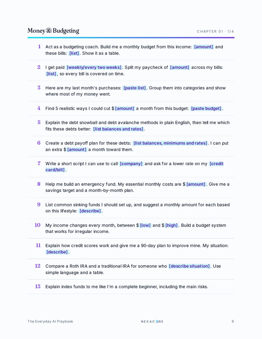 Playbook prompt list page